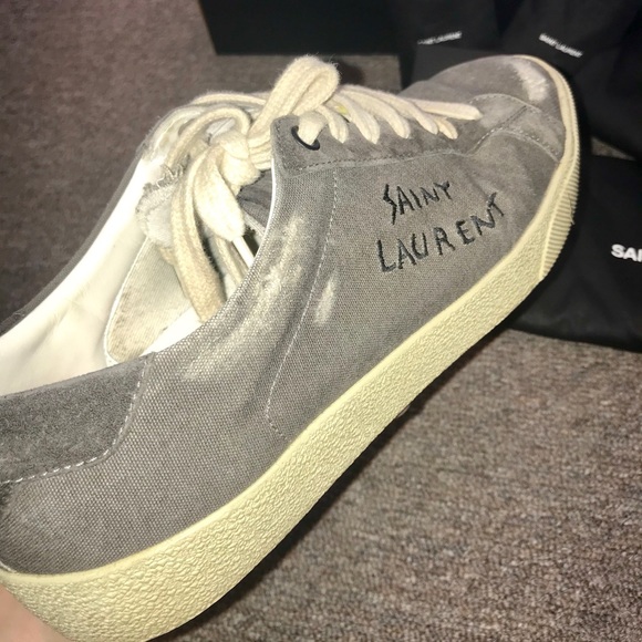 Saint Laurent Grey SL/06 Court Classic Sneakers - Picture 5 of 8
